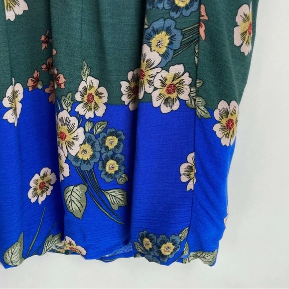 Democracy Green Blue Floral Sleeveless Tank Top Size Small EUC Boho - Picture 8 of 12